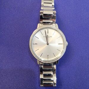 Coach Silver-Tone Watch with Crystal Details